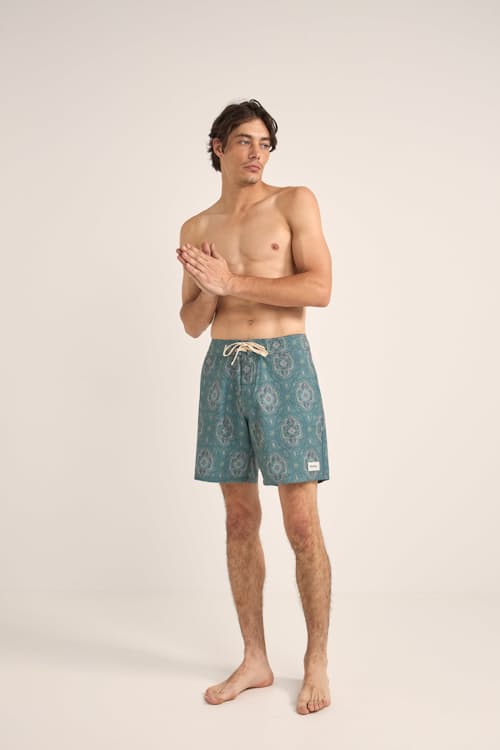 on model image of Tropical Swim Trunks