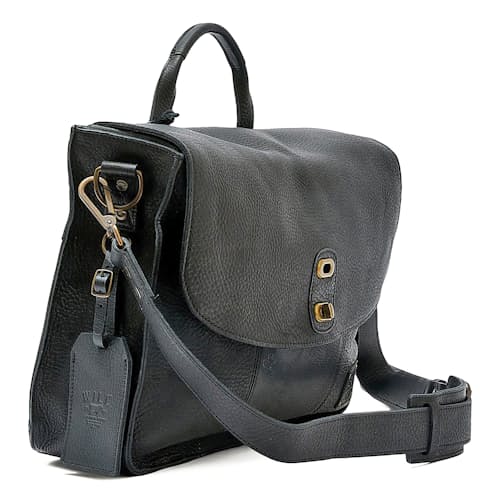 laydown image of Kent Leather Messenger Bag
