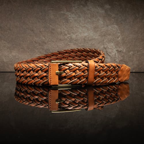 lifestyle image of Leather & Braided Waxed Cord Belt