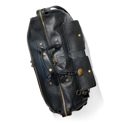 laydown image of Leather Travel Duffel Bag - 48L