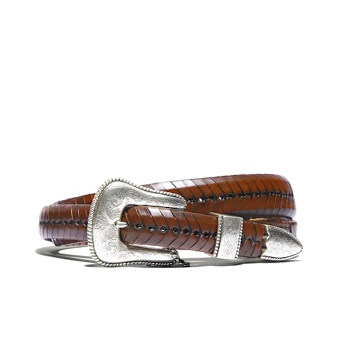 laydown image of Tapered Lace Western Belt