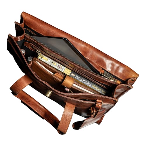 laydown image of William Slim Briefcase