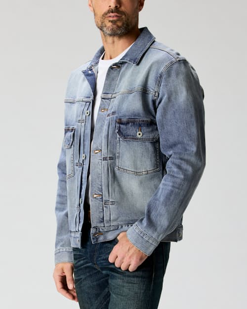 on model image of Type 2 Denim Jacket