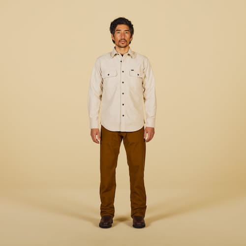 on model image of Field Flannel Shirt