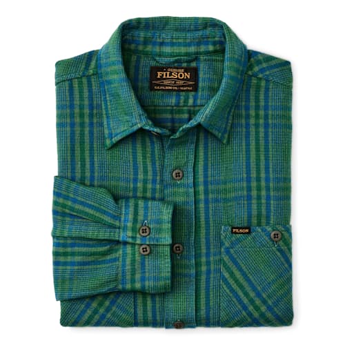 laydown image of Lightweight Vintage Flannel Long Sleeve Shirt