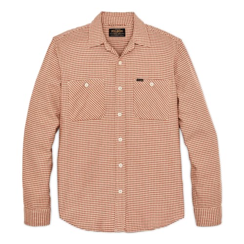 laydown image of Lightweight Vintage Flannel Long Sleeve Shirt