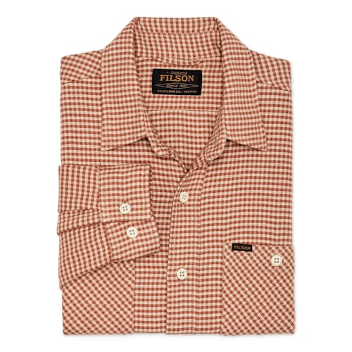laydown image of Lightweight Vintage Flannel Long Sleeve Shirt