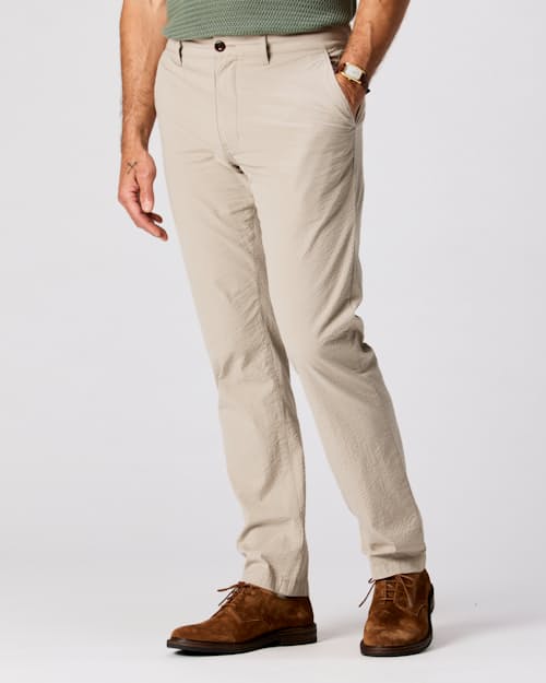 on model image of Seersucker Chino Pant - HB Straight
