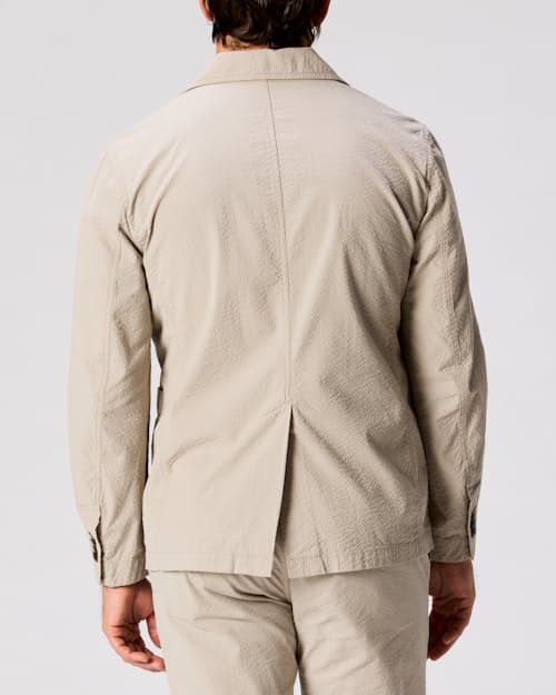 on model image of Seersucker Blazer