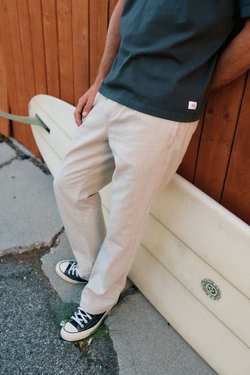 lifestyle image of Isaiah Cotton Linen Local Pant