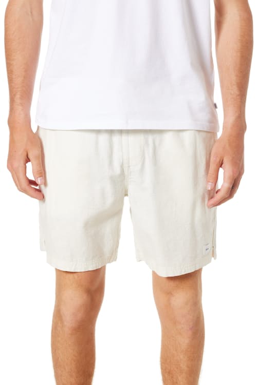 on model image of Isaiah Cotton Linen Local Short - 7"