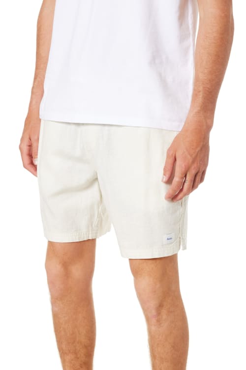 on model image of Isaiah Cotton Linen Local Short - 7"