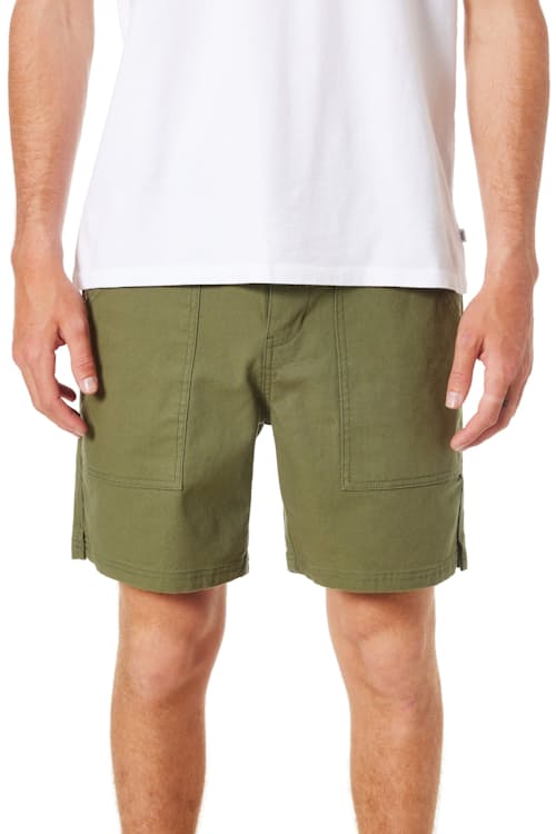 on model image of Trail Canvas Short - 7"