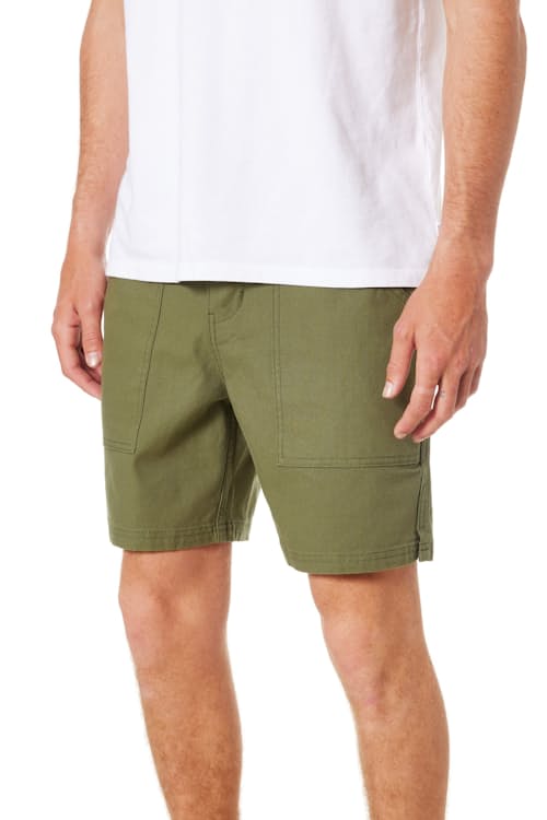 on model image of Trail Canvas Short - 7"