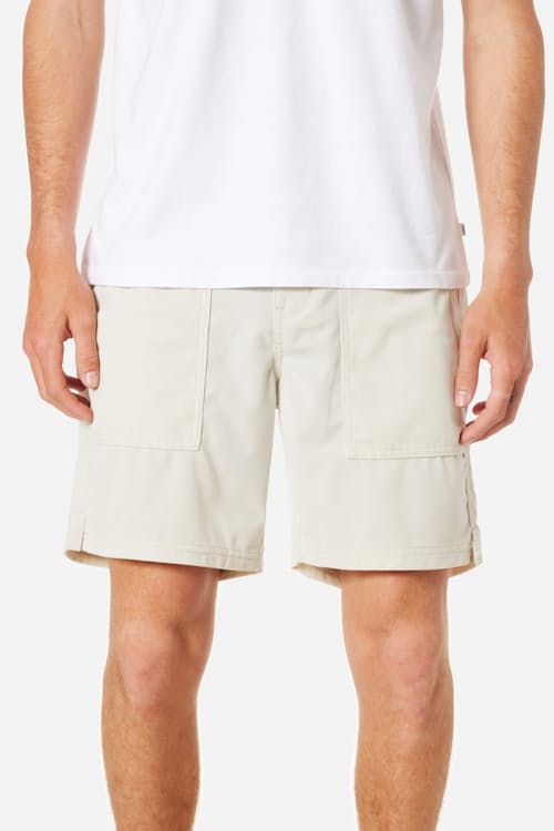 on model image of Trail Canvas Short - 7"