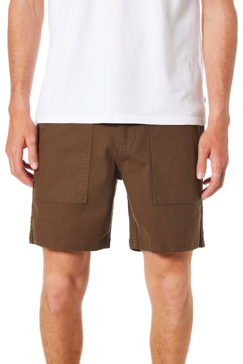 on model image of Trail Canvas Short - 7"