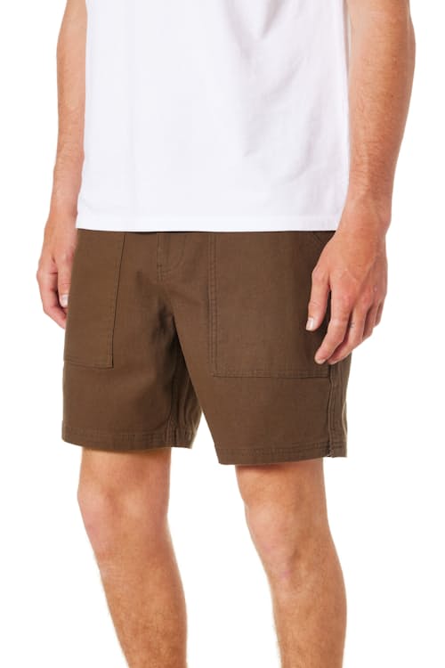 on model image of Trail Canvas Short - 7"