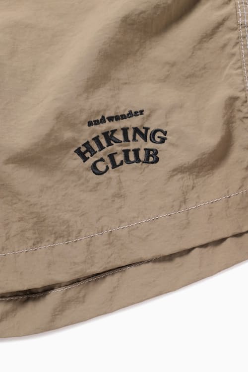 laydown detail image of hiking club Ny taffeta hiker short pants