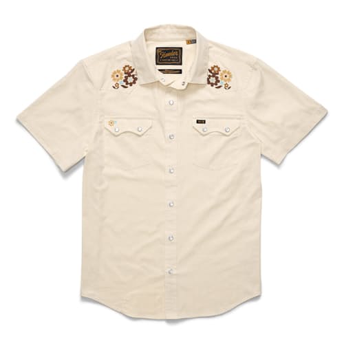 laydown image of Crosscut Deluxe Short Sleeve Snapshirt