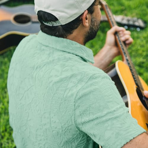 lifestyle image of Plusherman Terry Polo