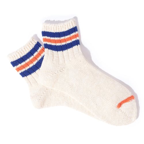 laydown image of Slub Crew Stripe Socks