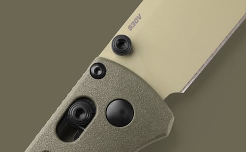lifestyle image of Bugout Deep Olive Grivory Pocket Knife