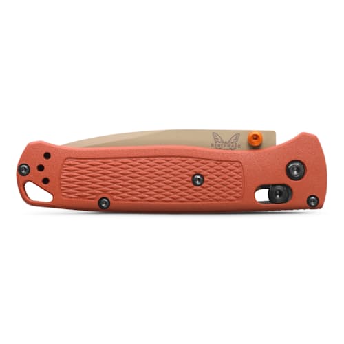 laydown image of Bugout Rust Orange Grivory Pocket Knife