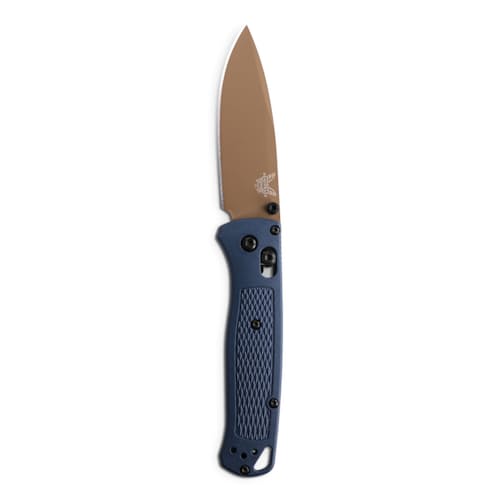 laydown image of Bugout Crater Blue Grivory Pocket Knife