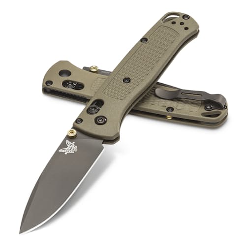laydown image of Bugout Ranger Green Grivory Pocket Knife