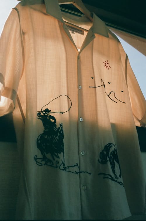 lifestyle image of Into The Distance Camp Short Sleeve Shirt