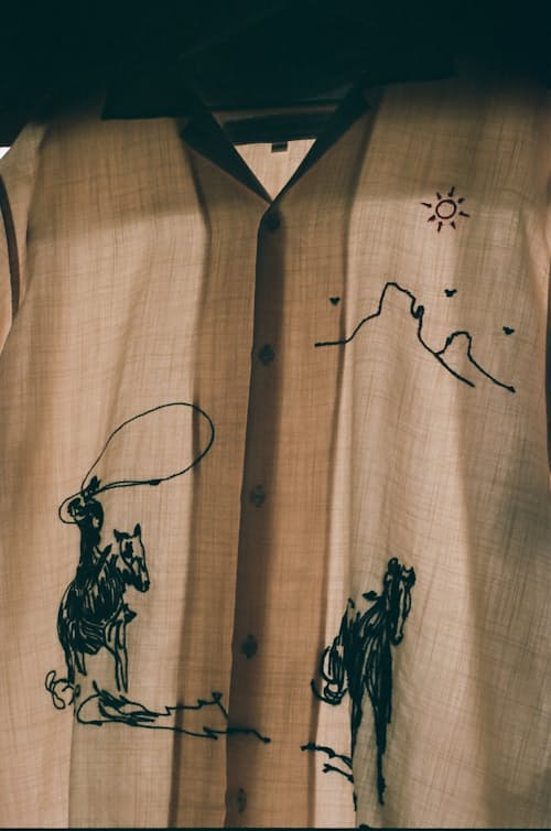 lifestyle image of Into The Distance Camp Short Sleeve Shirt