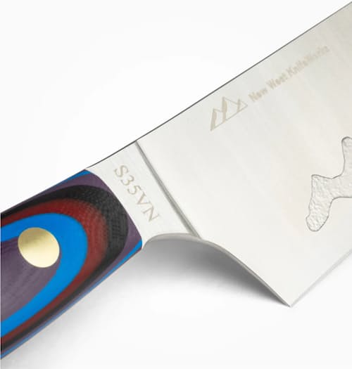 laydown detail image of 7" Teton Edge Santoku Chef Knife