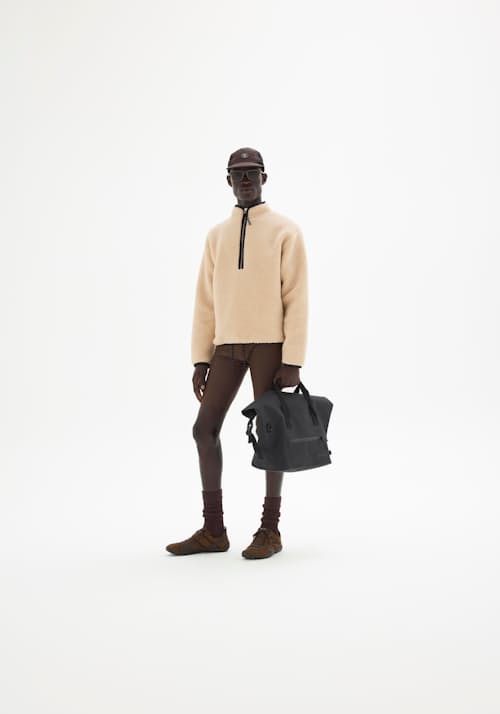 on model image of Half-Zip Wool Pile Fleece