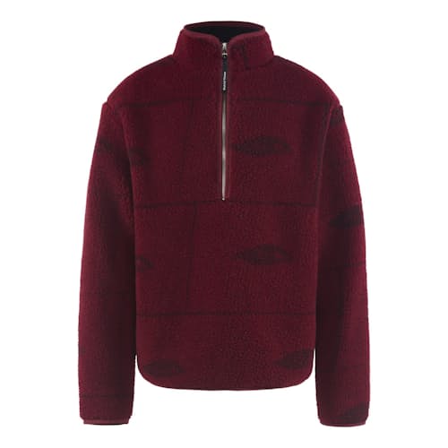laydown image of Italian High Pile Fleece Half Zip