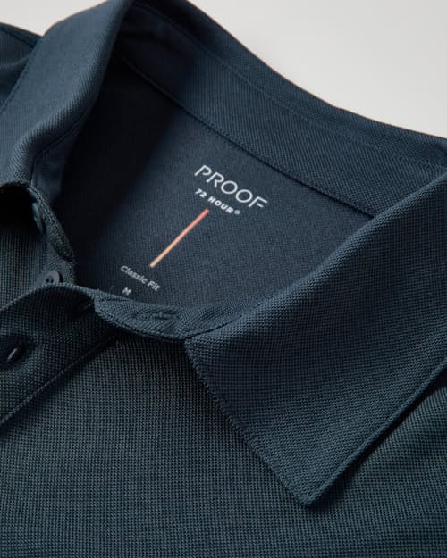 laydown detail image of 72-Hour Merino Pique Polo