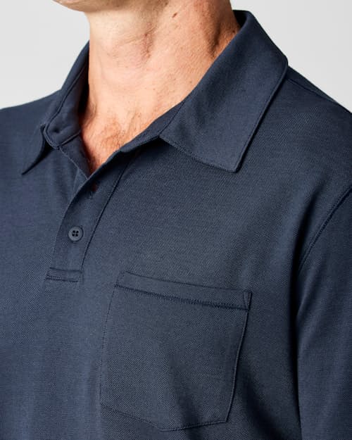 lifestyle image of 72-Hour Merino Pique Polo