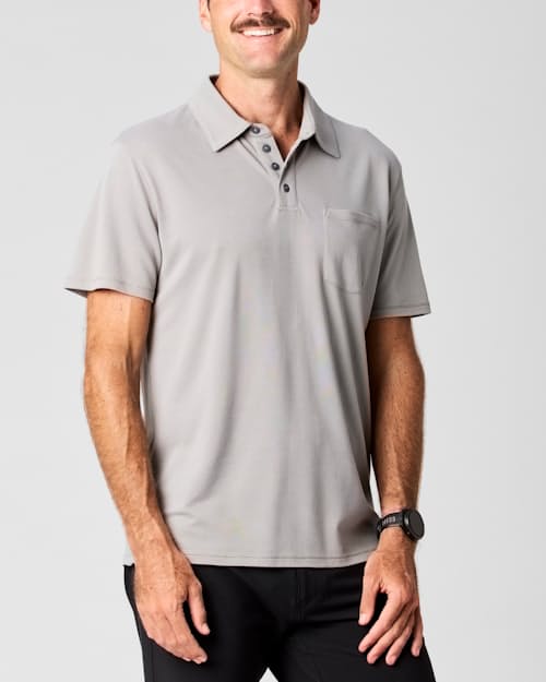 lifestyle image of 72-Hour Merino Pique Polo