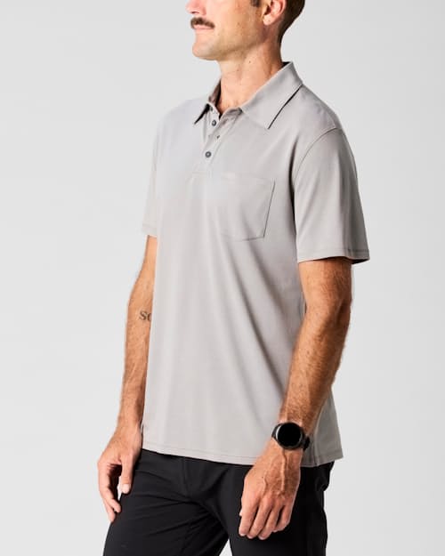 lifestyle image of 72-Hour Merino Pique Polo
