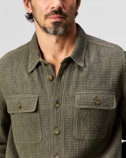 on model image of Waffle Overshirt