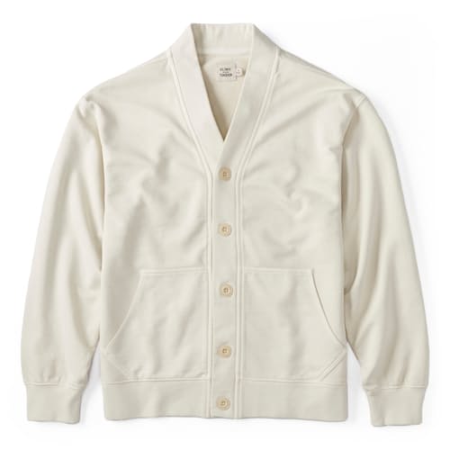 laydown image of Midweight Terry Cardigan