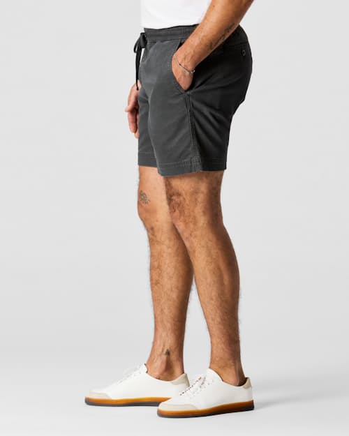 on model image of 365 Drawstring Short - 7"