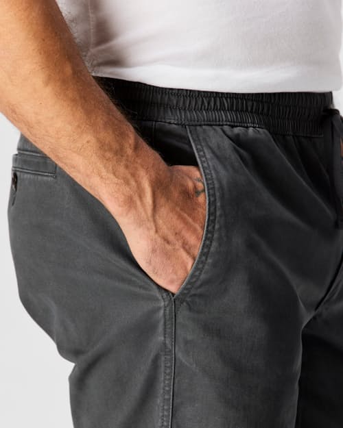 on model image of 365 Drawstring Short - 7"