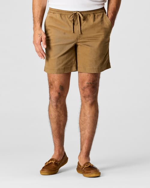 on model image of 365 Drawstring Short - 7"