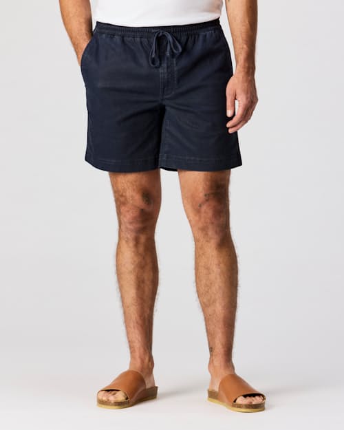 on model image of 365 Drawstring Short - 7"