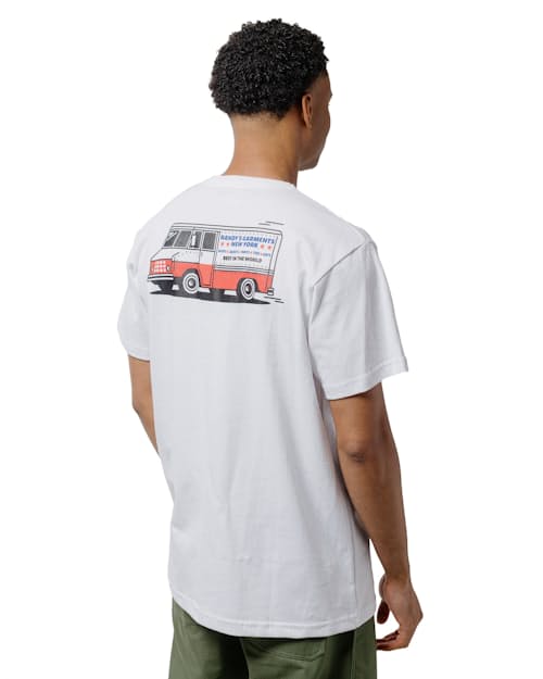 on model image of Box Truck Graphic Tee