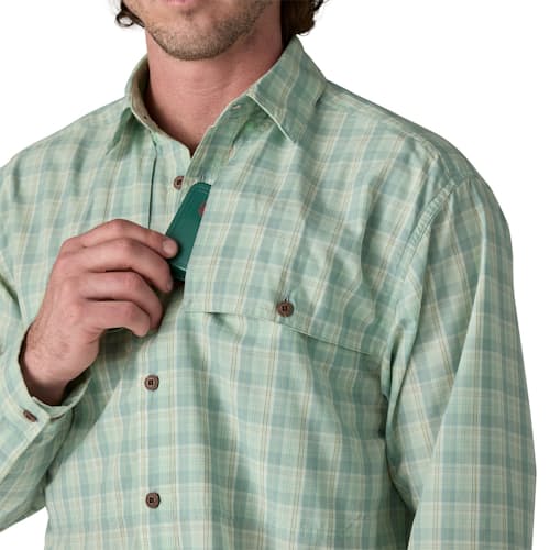 on model image of Long-Sleeved Island Hopper Shirt