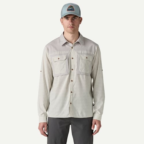 on model image of Long-Sleeved Self-Guided Sun Shirt