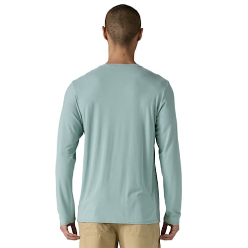 on model image of Tropic Comfort Natural Crewneck Long Sleeve T-Shirt