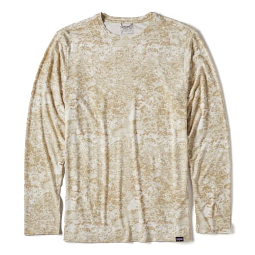 laydown image of Tropic Comfort Natural Crewneck Long Sleeve T-Shirt