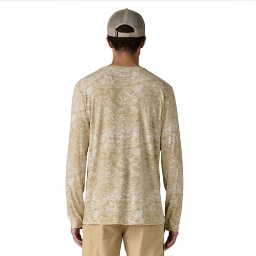 on model image of Tropic Comfort Natural Crewneck Long Sleeve T-Shirt